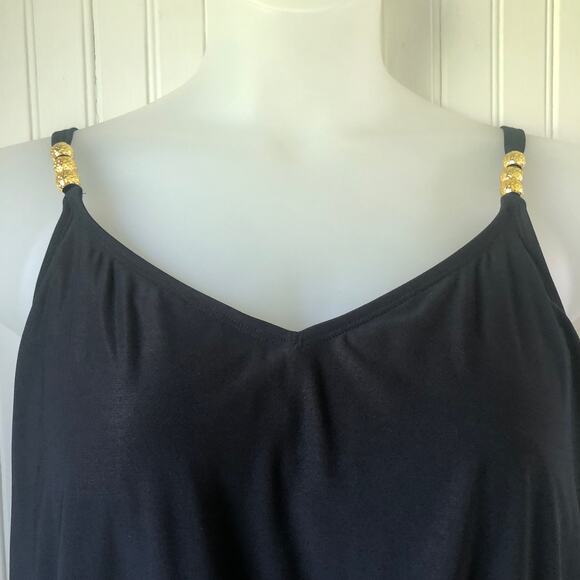 BEYOND CONTROL Retail $139 Black Citizen Blouson Romper Swimsuit Size 16 - Picture 2 of 8